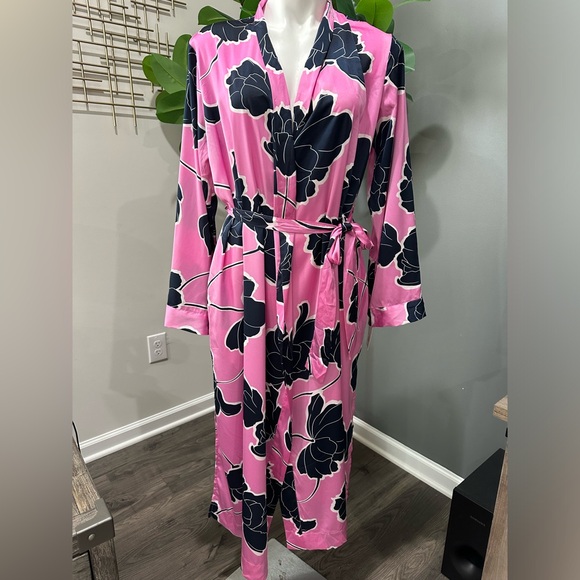 New Stars Above Silk Floral Printed Robe M/L and Chemise Gown M Bundle - Picture 3 of 11